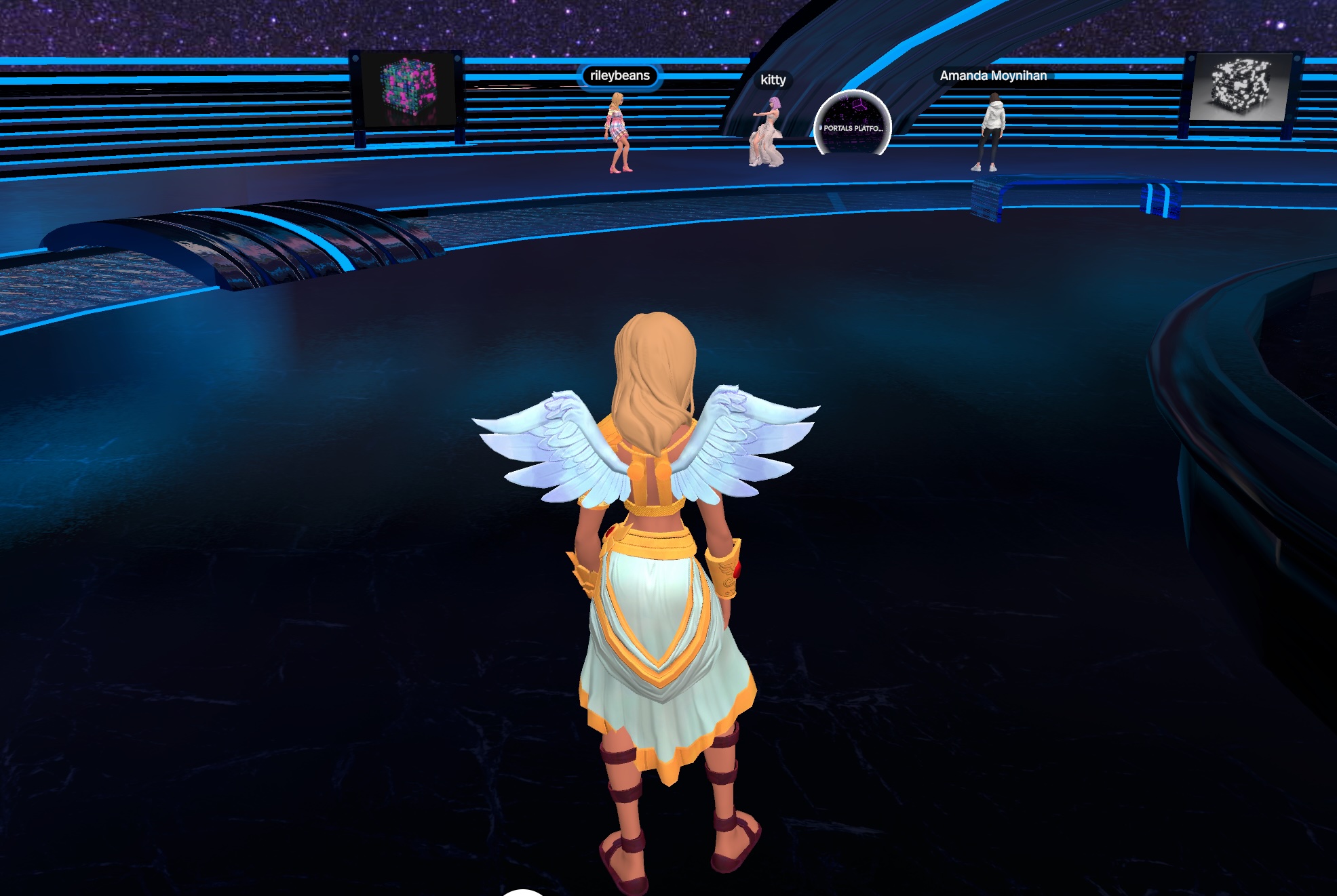 Hanging out in the 'Water Meditation' space together.
